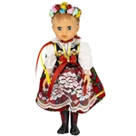 This beautiful doll dressed in a handmade traditional Krakowiak outfit, is made of plastic with movable arms and legs (not the joints).