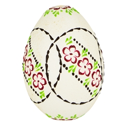 These beautifully designed and executed naturally speckled turkey eggs are hand made by our Polish folk artist from Torun, Poland. The technique used is called wax embossing which is similar to the batik method of decorating pisanki using several layers