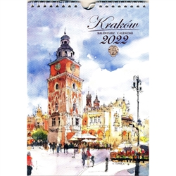 This beautiful small format spiral bound 14 month wall calendar features the works of Polish artist Katarzyna Tomala. 14 scenes from Krakow in watercolours.