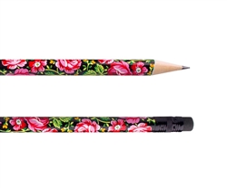 Beautiful folk design. Perfect for gifts.  Standard No.2 pencil with eraser.
&#8203;7.5" long