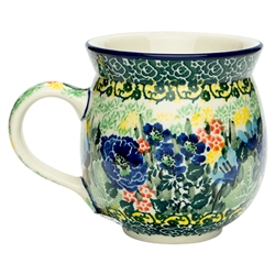 Polish Pottery 11 oz. Bubble Mug. Hand made in Poland. Pattern U4722 designed by Teresa Liana.