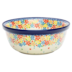 Polish Pottery 6" Cereal/Berry Bowl. Hand made in Poland. Pattern U4786 designed by Teresa Liana.