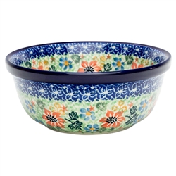 Polish Pottery 6" Cereal/Berry Bowl. Hand made in Poland. Pattern U2682 designed by Barbara Makiela.
