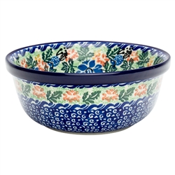 Polish Pottery 6" Cereal/Berry Bowl. Hand made in Poland. Pattern U2502 designed by Zofia Supernak.