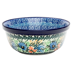 Polish Pottery 6" Cereal/Berry Bowl. Hand made in Poland. Pattern U3984 designed by Maria Starzyk.