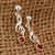 Beautiful sterling silver and amber earrings.  Size approx .75" L x .25" W.