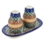 Polish Pottery 7" Salt and Pepper Set. Hand made in Poland and artist initialed.