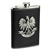 Elegant stainless steel flask in faux leather with a nice stunning Polish Eagle medallion. Rinse inside before using. Holds 9 oz, Size is approx 6" x 4" x 1"