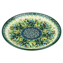 Polish Pottery 8" Dessert Plate. Hand made in Poland. Pattern U4334 designed by Krystyna Dacyszyn.