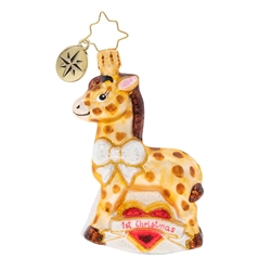 Standing tall, our captivating giraffe is ready to celebrate your baby's first Christmas! Baby boys and girls alike will fall in love with this darling giraffe!