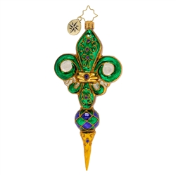 No Mardi Gras is complete without a colorful classic Fleur de Lis! Decorated in true Mardi Gras colors of purple, green and gold!