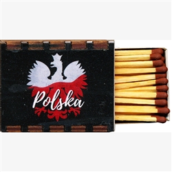 Wooden box of approx 35 wooden safety matches. Box is approx. 1.6" x 2". Reverse side has a large magnet attached. Made In Poland. For shipment within the USA only.