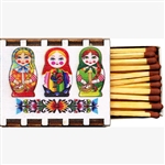Polish Magnetic Wooden Match Box - Matryoshka Dolls