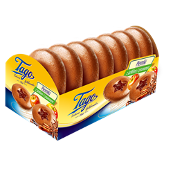 Fragrant with spices, Fluffy round sugar glazed gingerbreads with apple cinnamon marmalade. 7 in a package. Weight is 210g/7.4oz.
