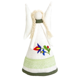 Hand made in Gdansk by a real Polish Kashubian babcia! Made of 100% linen and all sewn by hand. Our special keepsake is sure to look splendorous on top of your tree, displayed on a table or in a curio. Enjoy it for many seasons to come! Floral patterns