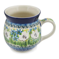 Polish Pottery 16 oz. Bubble Mug. Hand made in Poland. Pattern U4977 designed by Teresa Liana.