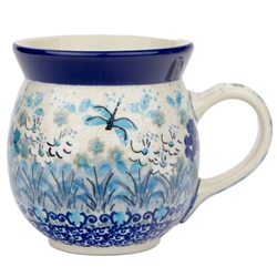 Polish Pottery 16 oz. Bubble Mug. Hand made in Poland. Pattern U4964 designed by Teresa Liana.