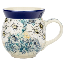 Polish Pottery 16 oz. Bubble Mug. Hand made in Poland. Pattern U4844 designed by Maria Starzyk.