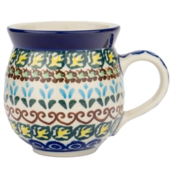 Polish Pottery 11 oz. Bubble Mug. Hand made in Poland. Pattern U845 designed by Ewa Tubaj.