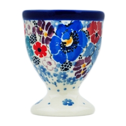 Polish Pottery 2.4" Egg Cup. Hand made in Poland. Pattern U4708 designed by Maria Starzyk.