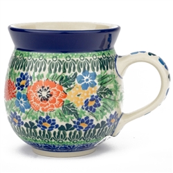 Polish Pottery 11 oz. Bubble Mug. Hand made in Poland. Pattern U3145 designed by Maria Starzyk.