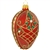 Incredibly detailed, this beautiful red matte egg features gold glitter lattice designs as well as festive poinsettias blossoming with red and green glitter. Masterfully crafted of glass in Poland, 3" tall ornament will add an "egg"-xtraordiary brillianc