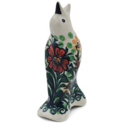 Polish Pottery 4" Pie Bird. Hand made in Poland. Pattern U1481 designed by Agnieszka Damian.