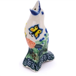 Polish Pottery 4" Pie Bird. Hand made in Poland. Pattern U2211 designed by Teresa Liana.