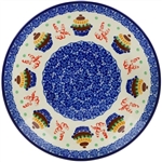 Polish Pottery 8" Dessert Plate. Hand made in Poland and artist initialed.