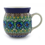 Polish Pottery 6 oz. Bubble Mug. Hand made in Poland. Pattern U151 designed by Maryla Iwicka.