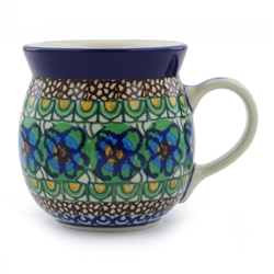 Polish Pottery 6 oz. Bubble Mug. Hand made in Poland. Pattern U151 designed by Maryla Iwicka.