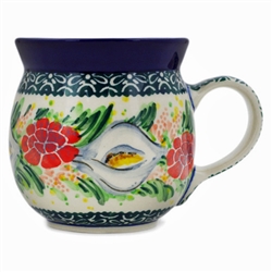 Polish Pottery 6 oz. Bubble Mug. Hand made in Poland. Pattern U2856 designed by Maryla Iwicka.