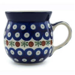 Polish Pottery 6 oz. Bubble Mug. Hand made in Poland and artist initialed.