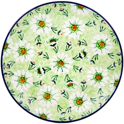 Polish Pottery 10.5" Dinner Plate. Hand made in Poland. Pattern U4756 designed by Krystyna Dacyszyn.
