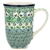 Polish Pottery 17 oz. Bistro Mug. Hand made in Poland. Pattern U4795 designed by Teresa Liana.