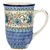 Polish Pottery 17 oz. Bistro Mug. Hand made in Poland. Pattern U4979 designed by Teresa Liana.