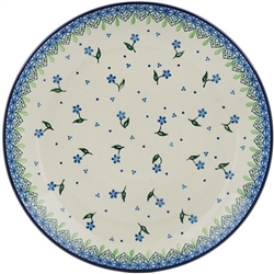 Polish Pottery 10.5" Dinner Plate. Hand made in Poland and artist initialed.