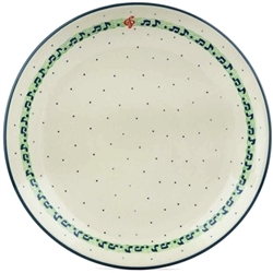 Polish Pottery 10.5" Dinner Plate. Hand made in Poland and artist initialed.