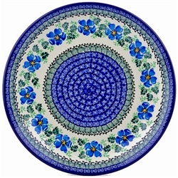 Polish Pottery 10.5" Dinner Plate. Hand made in Poland and artist initialed.