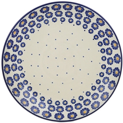 Polish Pottery 10.5" Dinner Plate. Hand made in Poland and artist initialed.