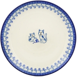 Polish Pottery 10.5" Dinner Plate. Hand made in Poland and artist initialed.