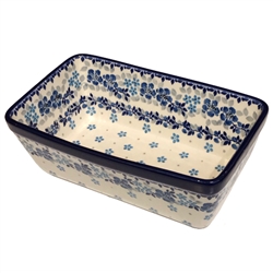 Polish Pottery 8" Loaf Pan. Hand made in Poland and artist initialed.