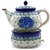 Polish Pottery 40 oz. Teapot and Warmer Set. Hand made in Poland. Pattern U4992 designed by Maria Starzyk.