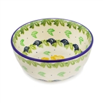 Polish Pottery 5" Ice Cream Bowl. Hand made in Poland and artist initialed.