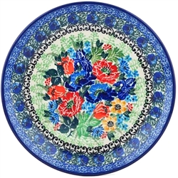 Polish Pottery 8" Dessert Plate. Hand made in Poland. Pattern U4010 designed by Teresa Liana.