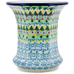 Polish Pottery 5.5" Vase. Hand made in Poland. Pattern U4770 designed by Maria Starzyk.