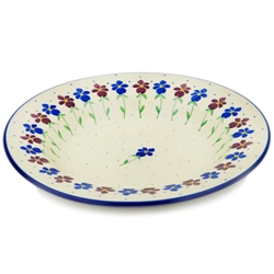 Polish Pottery 9.5" Soup / Pasta Plate. Hand made in Poland and artist initialed.