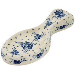 Polish Pottery 10" Spoon Rest. Hand made in Poland and artist initialed.