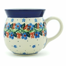 Polish Pottery 16 oz. Bubble Mug. Hand made in Poland and artist initialed.