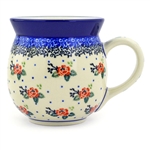 Polish Pottery 16 oz. Bubble Mug. Hand made in Poland and artist initialed.